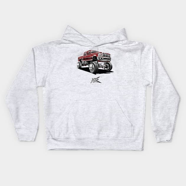 FORD f250 obs lifted truck Kids Hoodie by naquash